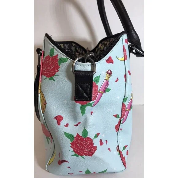 RARE! Loungefly Sailor Moon Purse Crossbody & Satchel Gadgets & Roses Print READ - Picture 5 of 16